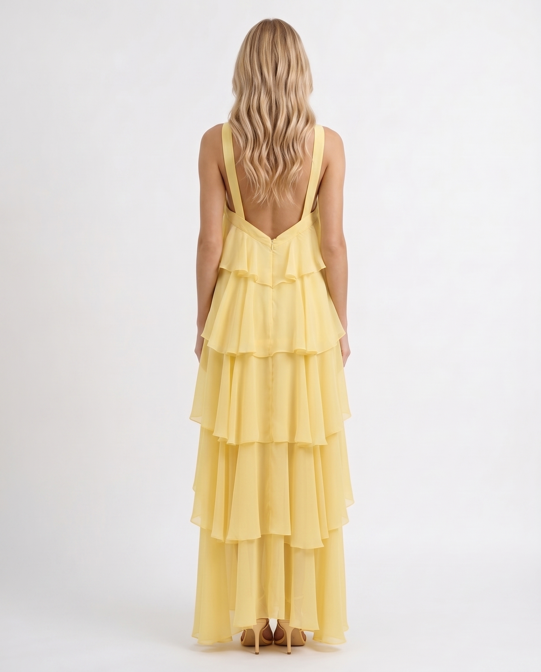 Felicia Tiered Maxi Dress - Yellow
