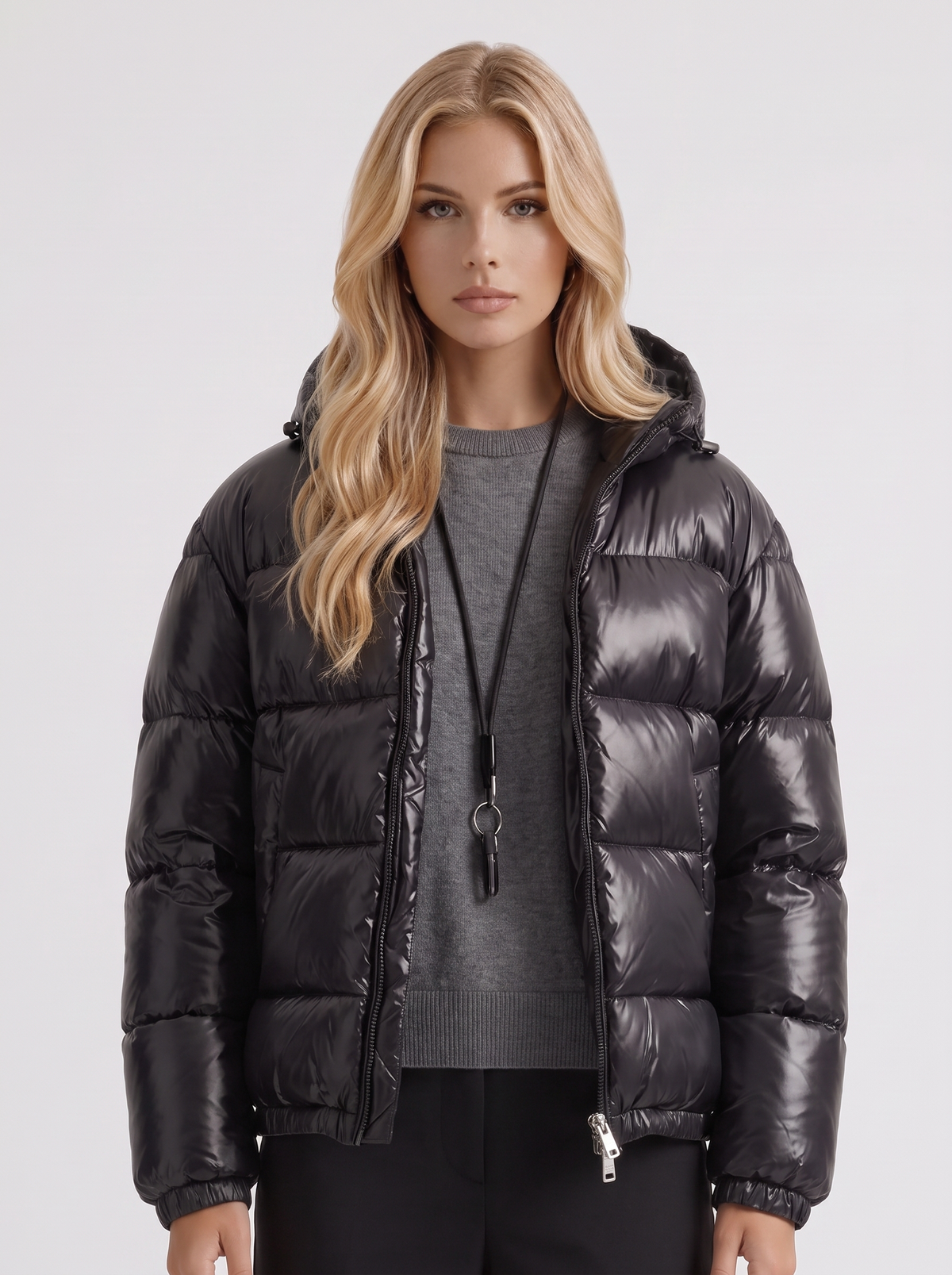 Felicity Hooded Puffer - Black