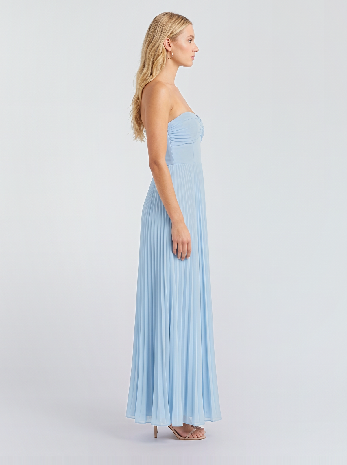 Fenella Pleated Maxi Dress - Baby Blue