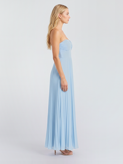 Fenella Pleated Maxi Dress - Baby Blue