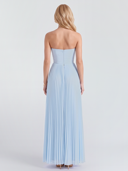 Fenella Pleated Maxi Dress - Baby Blue