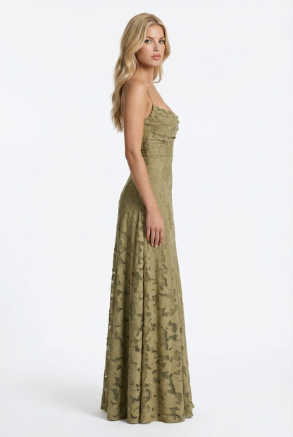 Francis Butterfly Maxi Dress - Green