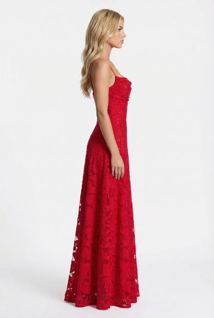 Francis Butterfly Maxi Dress - Red