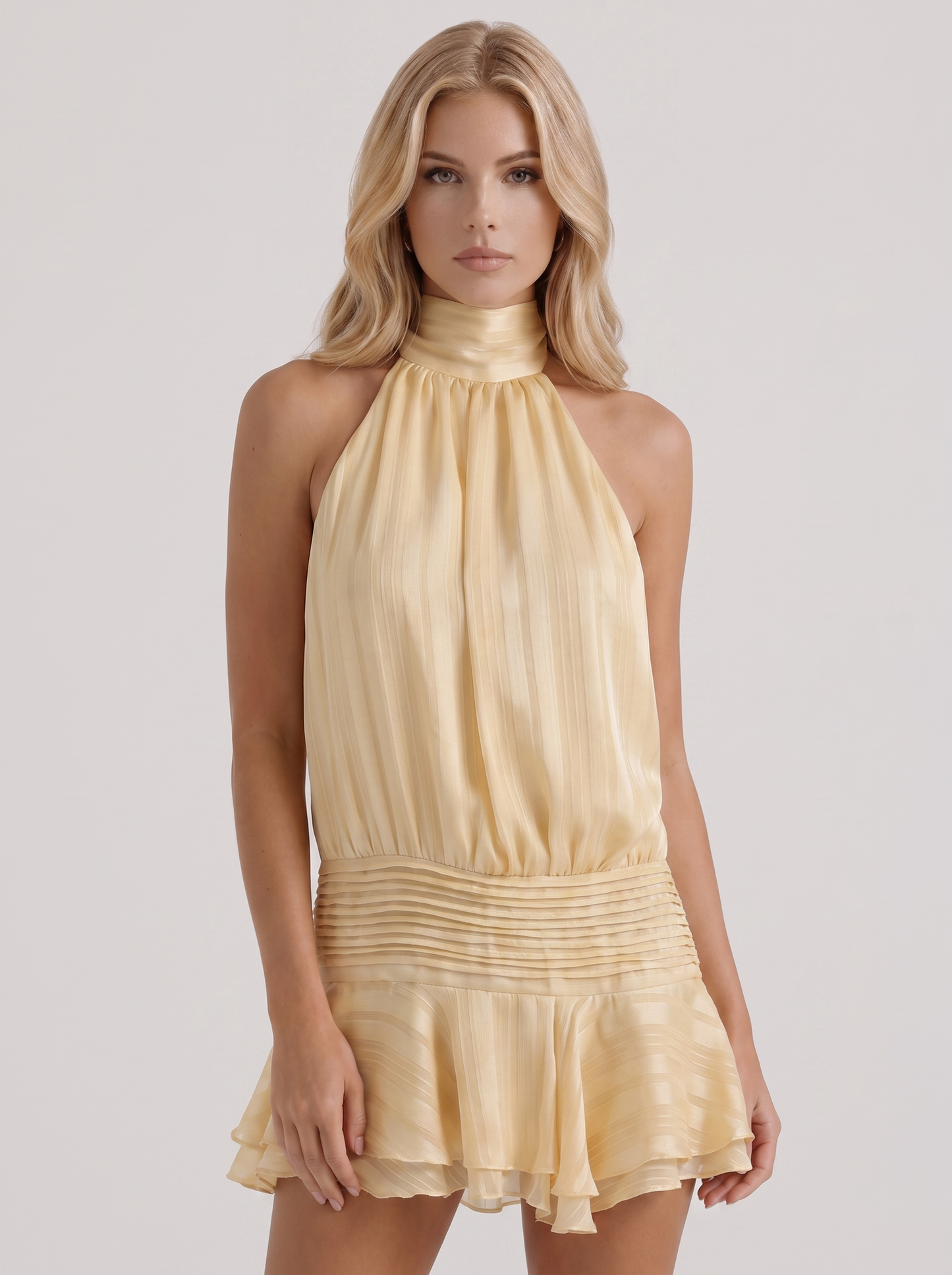 Freya Ruffle Mini Dress - Yellow