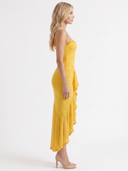 Gabbi Ruffle Maxi Dress - Yellow