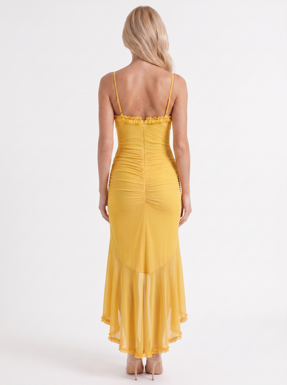 Gabbi Ruffle Maxi Dress - Yellow