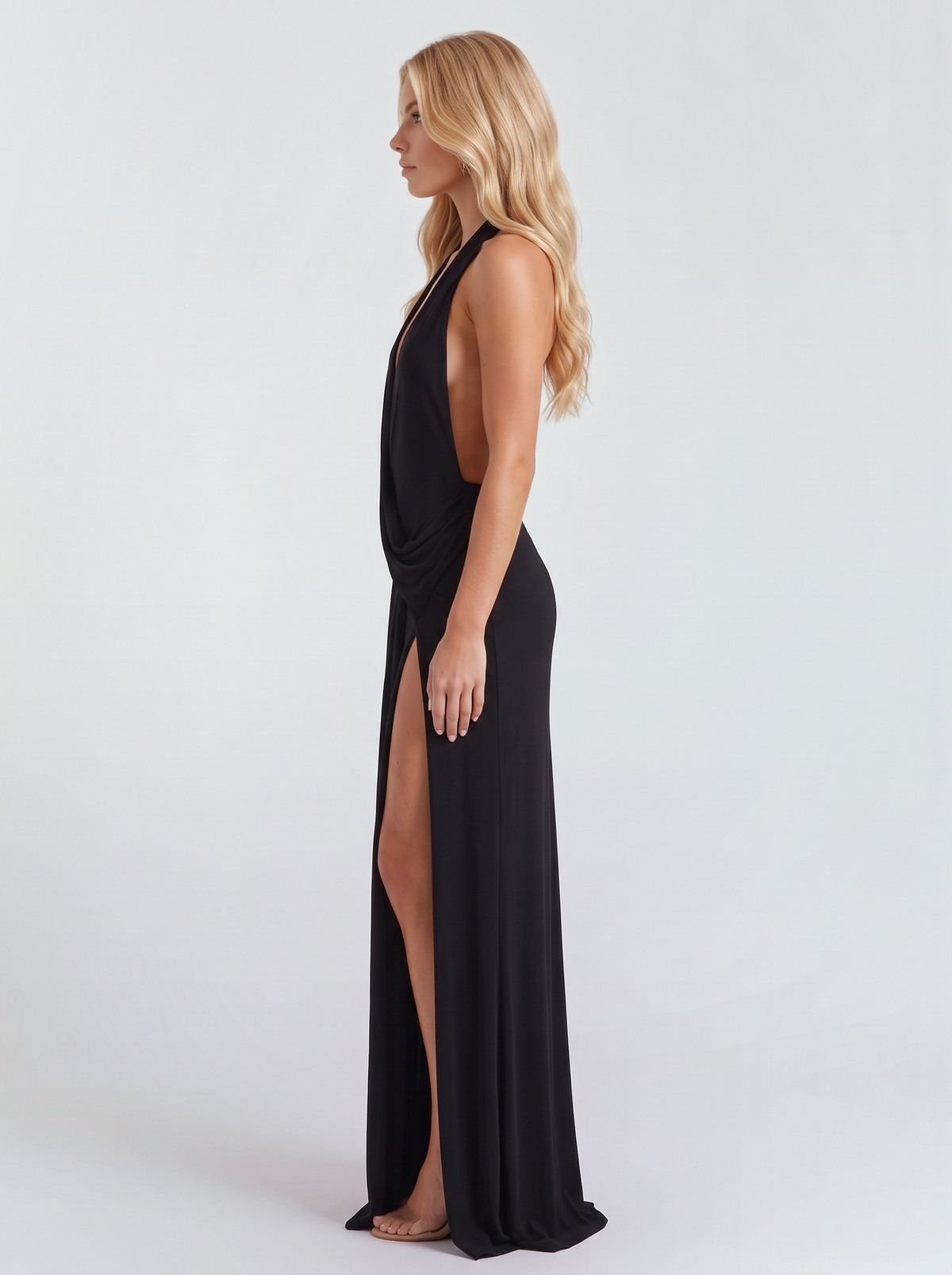 Giulietta Halter Maxi Dress - Black