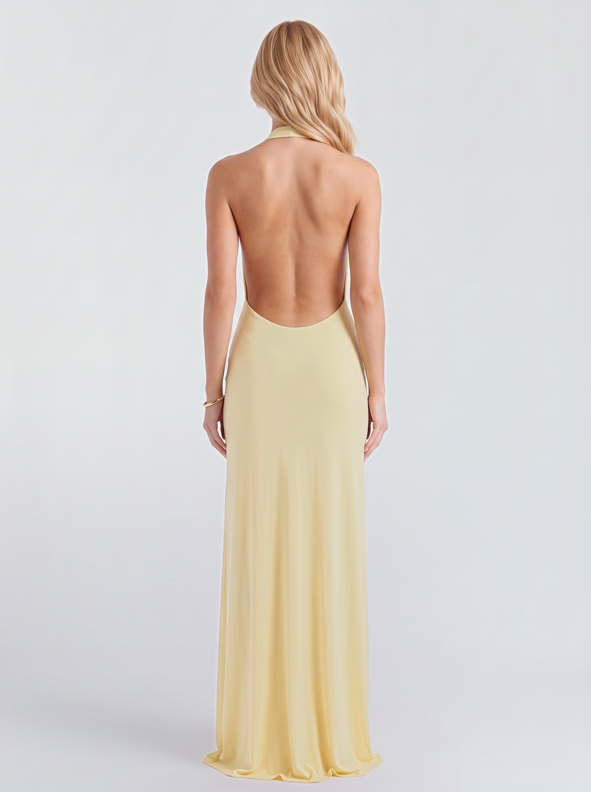 Giulietta Halter Maxi Dress - Butter Yellow