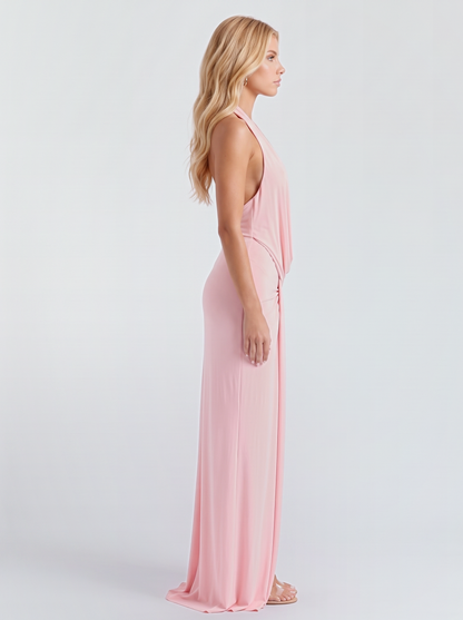 Giulietta Halter Maxi Dress - Pink