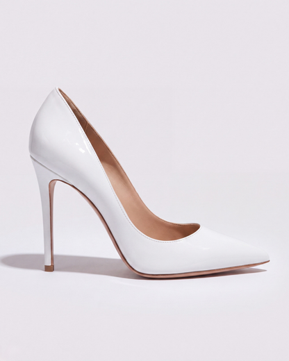Kayla's Collectives Grace pointed toe stiletto heel in white — view 5