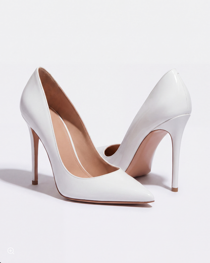 Kayla's Collectives Grace pointed toe stiletto heel in white — view 6