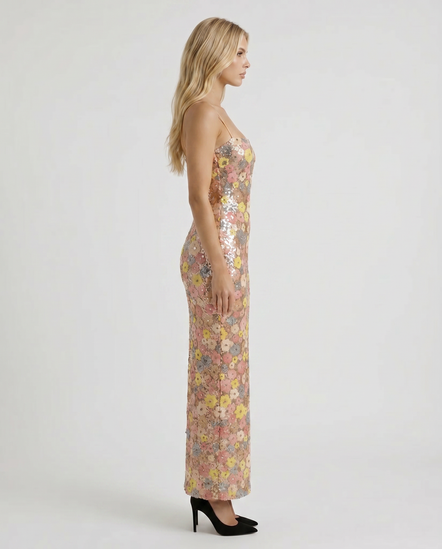 Gwynne Floral Sequin Maxi Dress - Multi