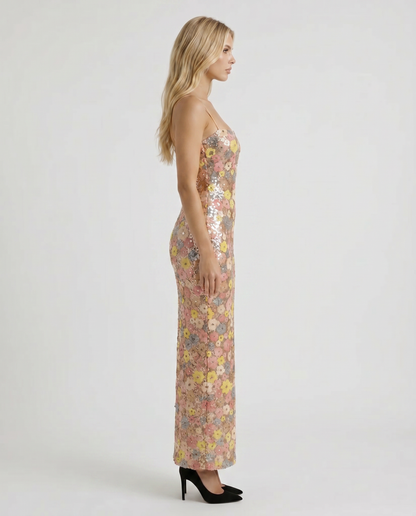 Gwynne Floral Sequin Maxi Dress - Multi