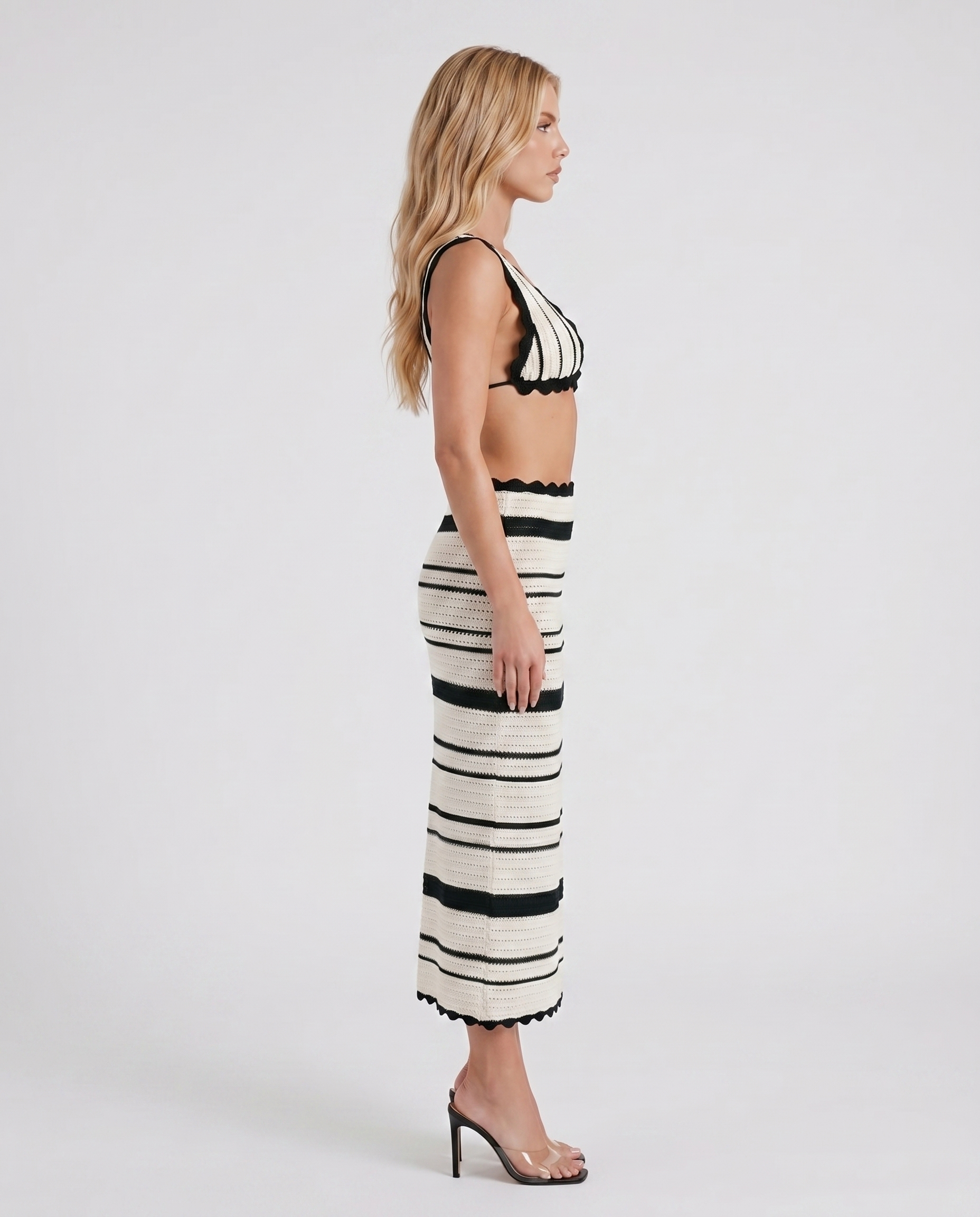 Hallie Striped Set - Black