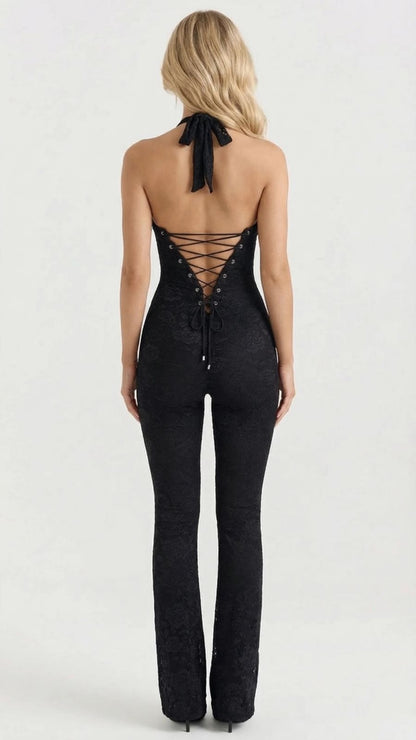 Harper Corset Jumpsuit - Black