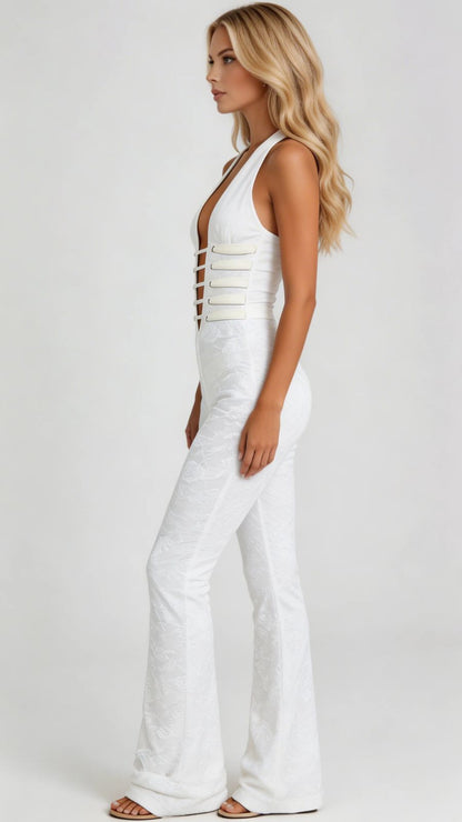 Harper Corset Jumpsuit - White