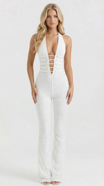 Harper Corset Jumpsuit - White
