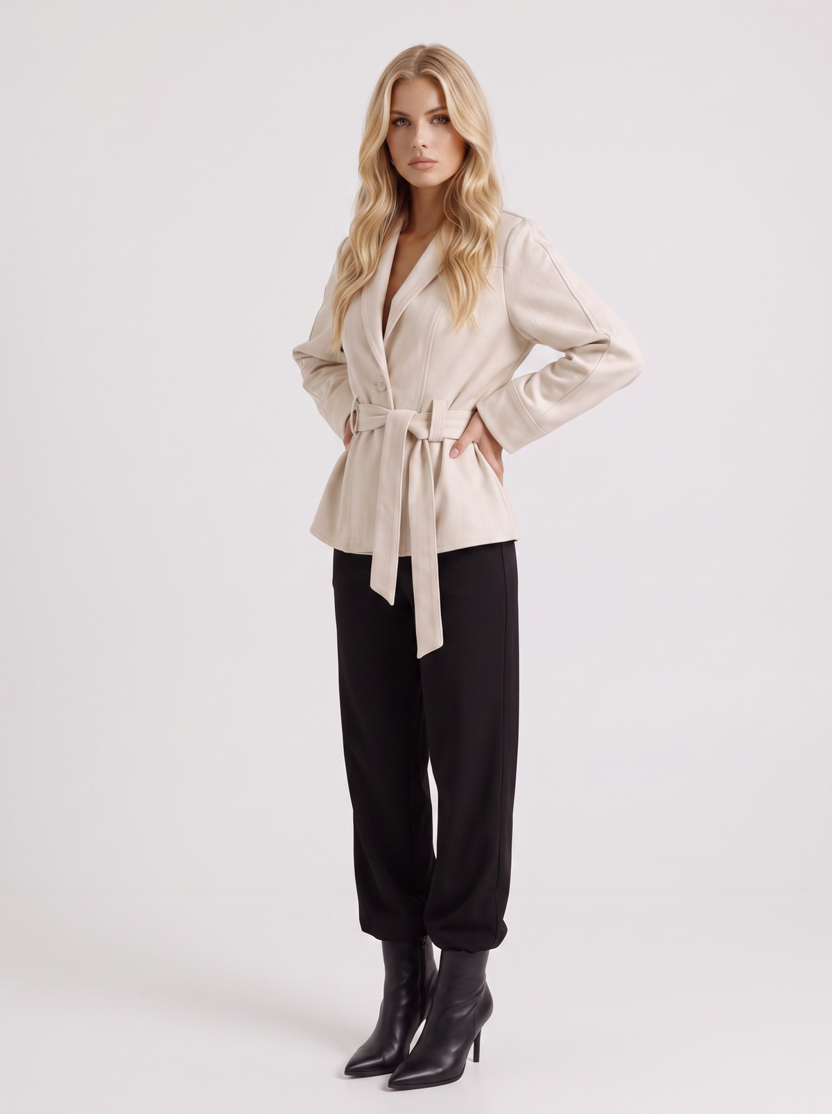 Hattie Shawl Jacket - Beige