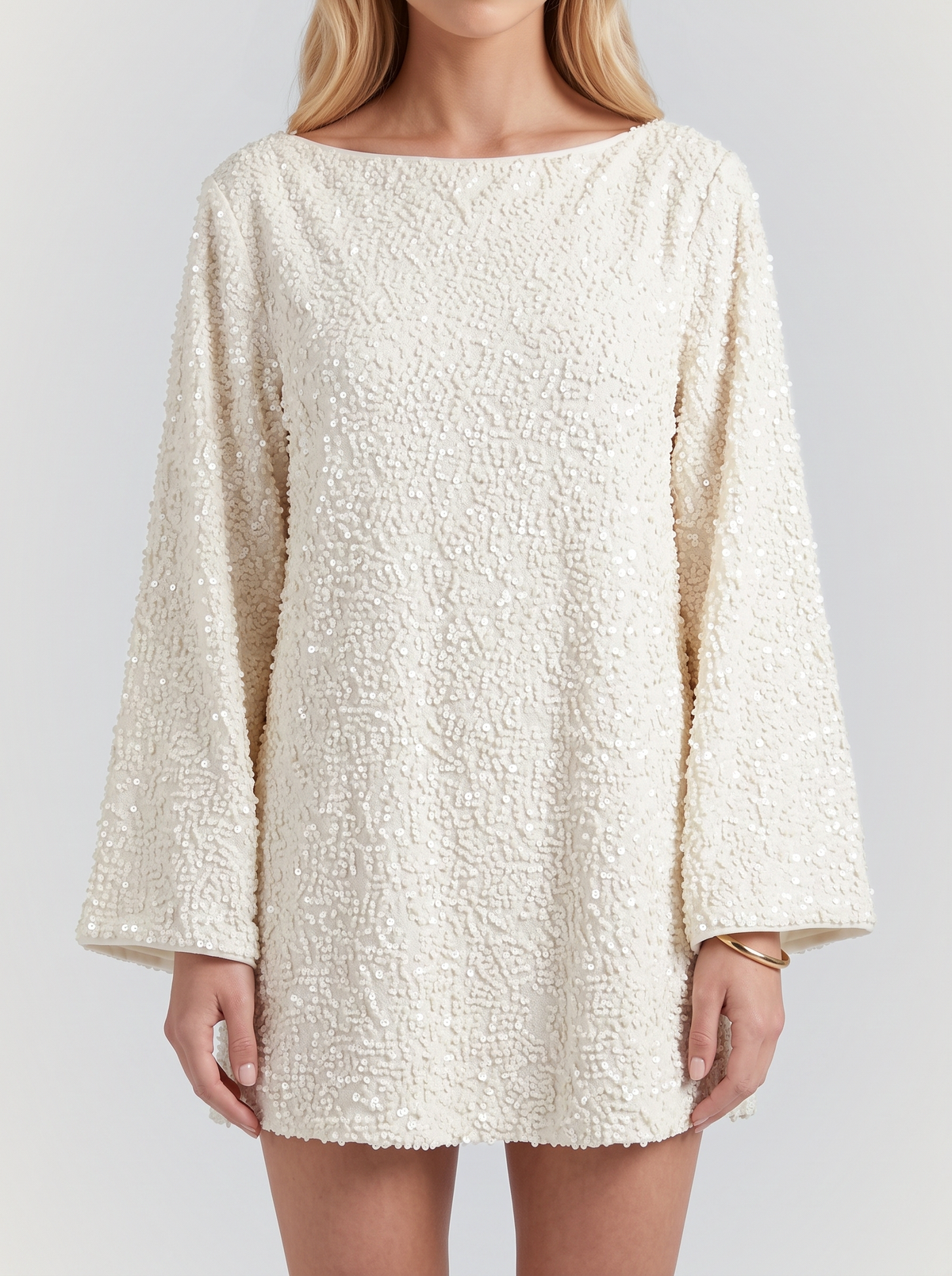 Hermione Sequin Mini Dress - White