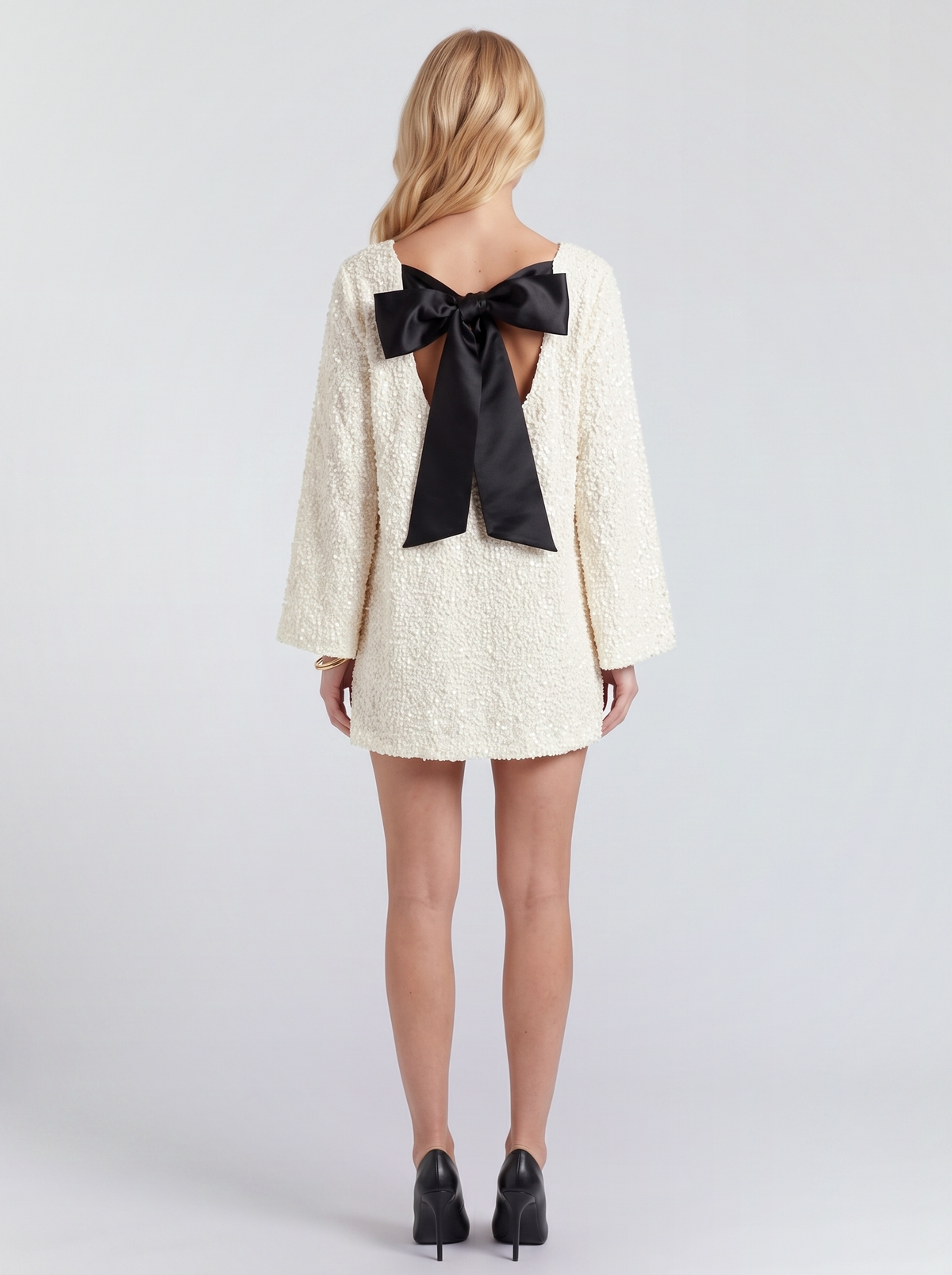 Hermione Sequin Mini Dress - White