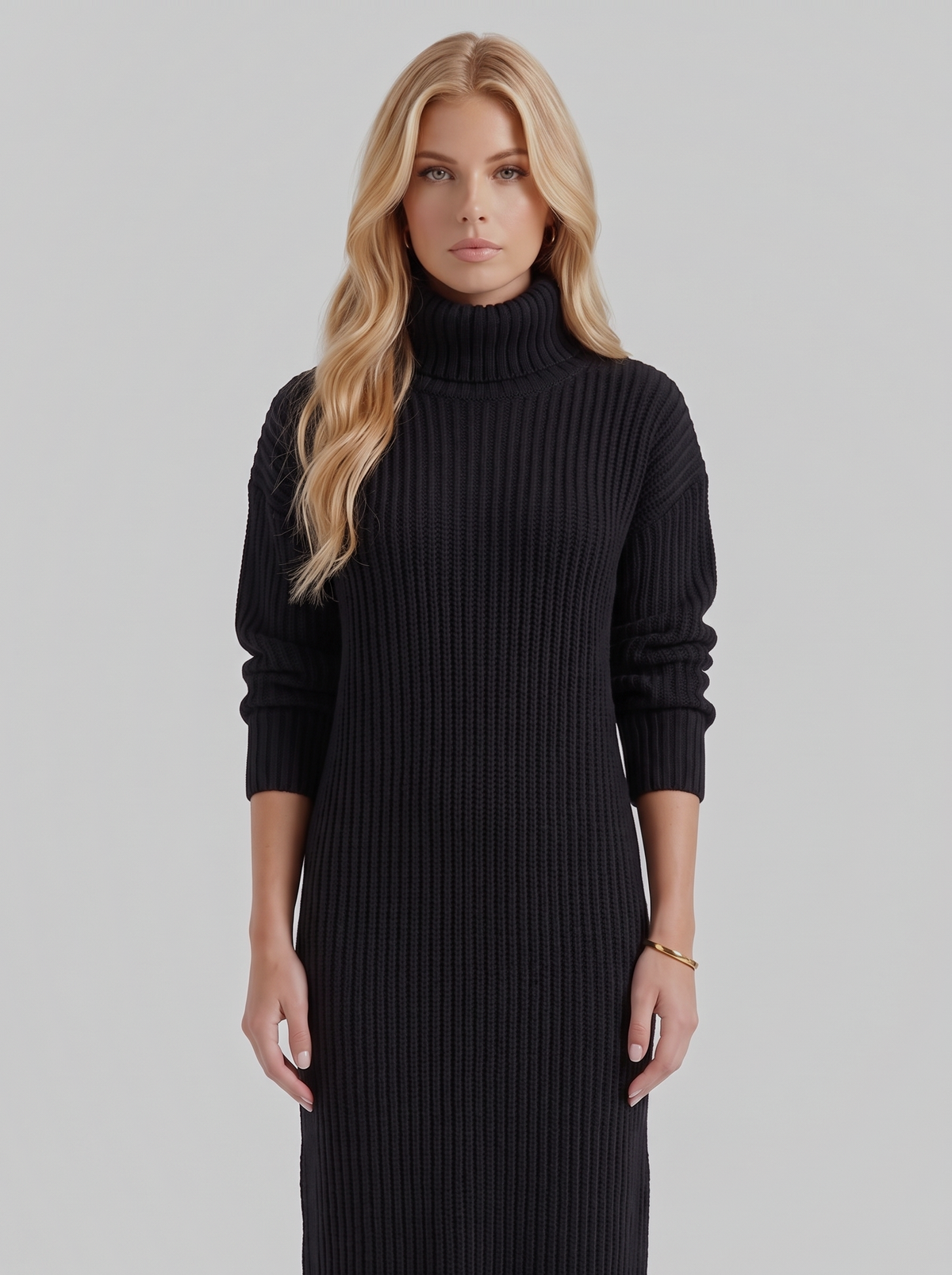Ilse Knit Midi Dress - Black
