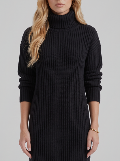 Ilse Knit Midi Dress - Black