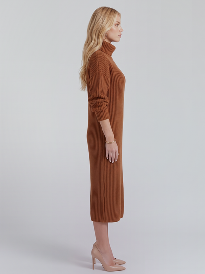 Ilse Knit Midi Dress - Caramel