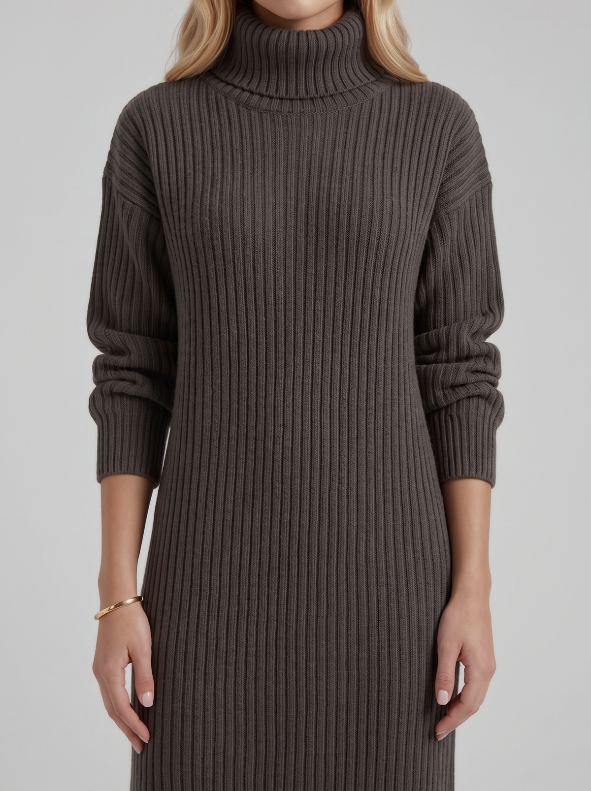 Ilse Knit Midi Dress - Dark Gray