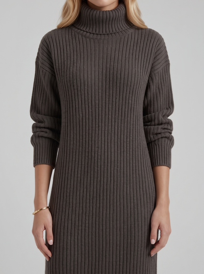Ilse Knit Midi Dress - Dark Gray