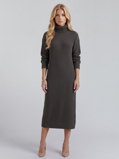 Ilse Knit Midi Dress - Dark Gray