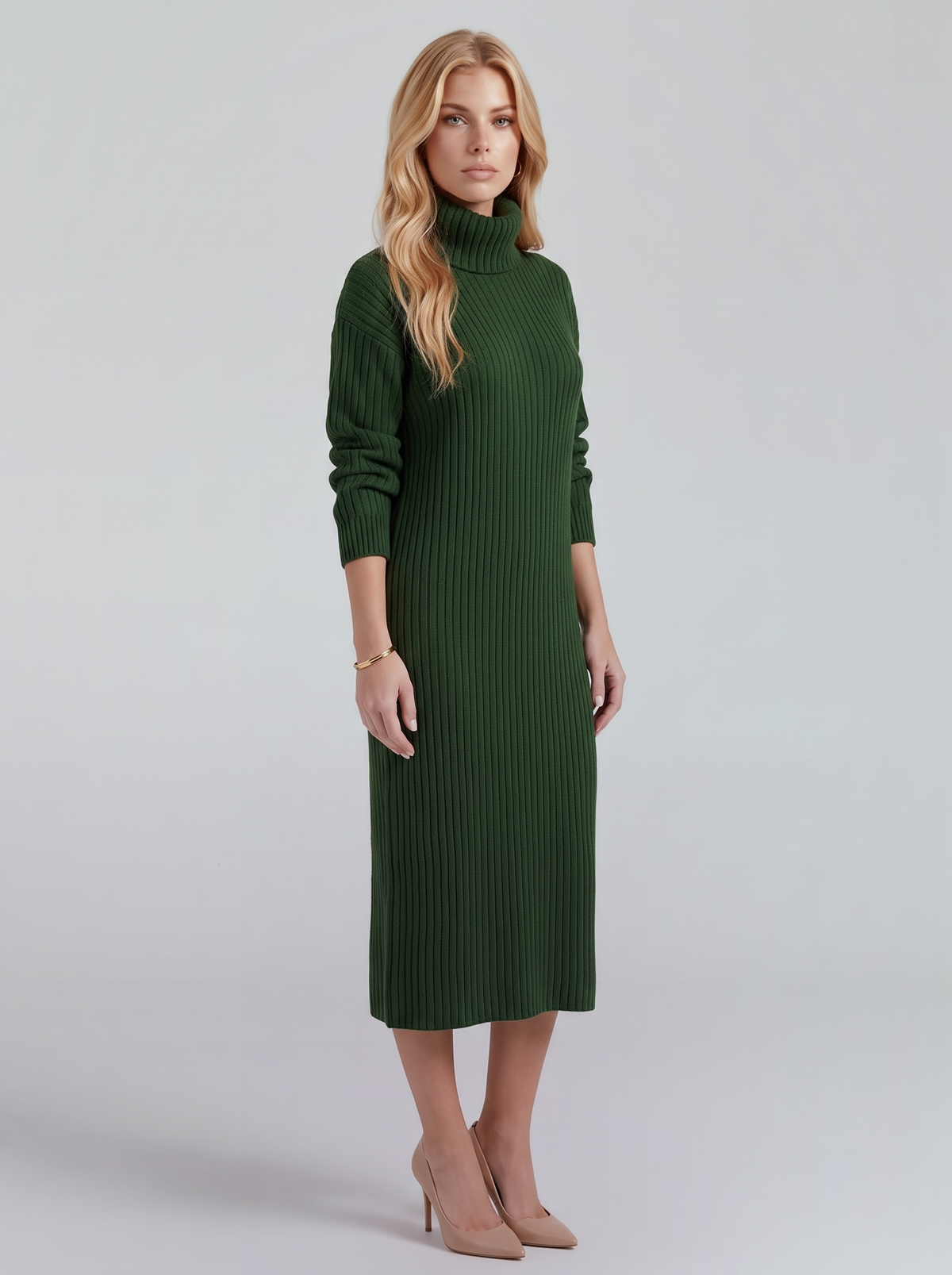 Ilse Knit Midi Dress - Green