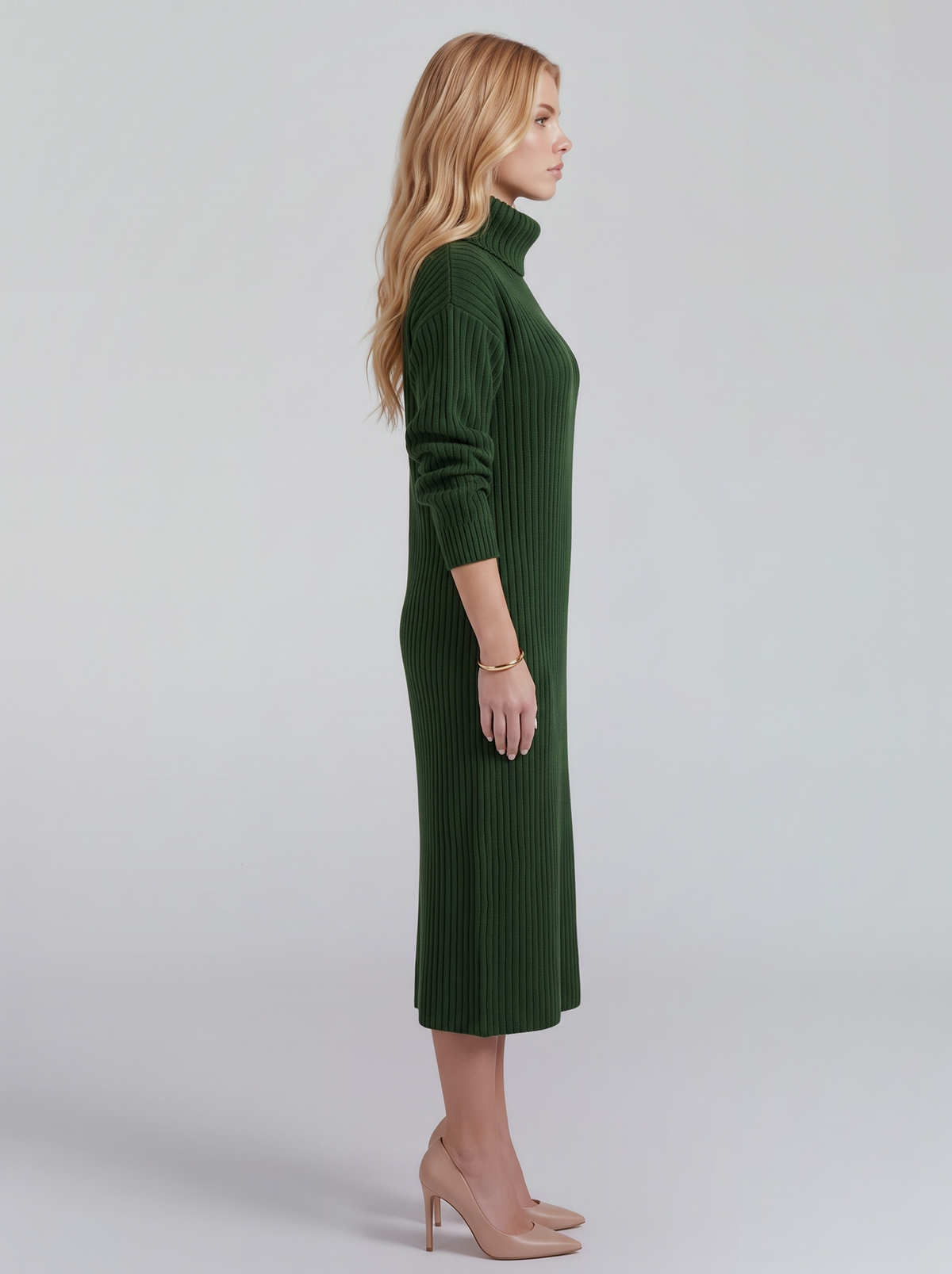 Ilse Knit Midi Dress - Green