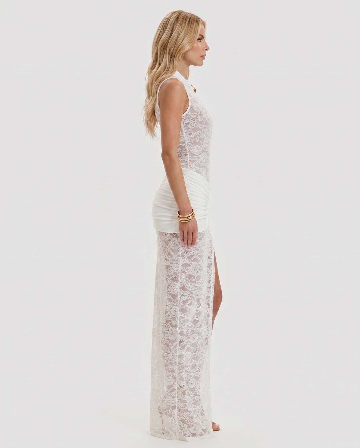 Iris Lace Maxi Dress - White
