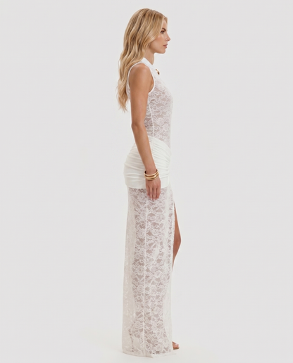 Iris Lace Maxi Dress - White