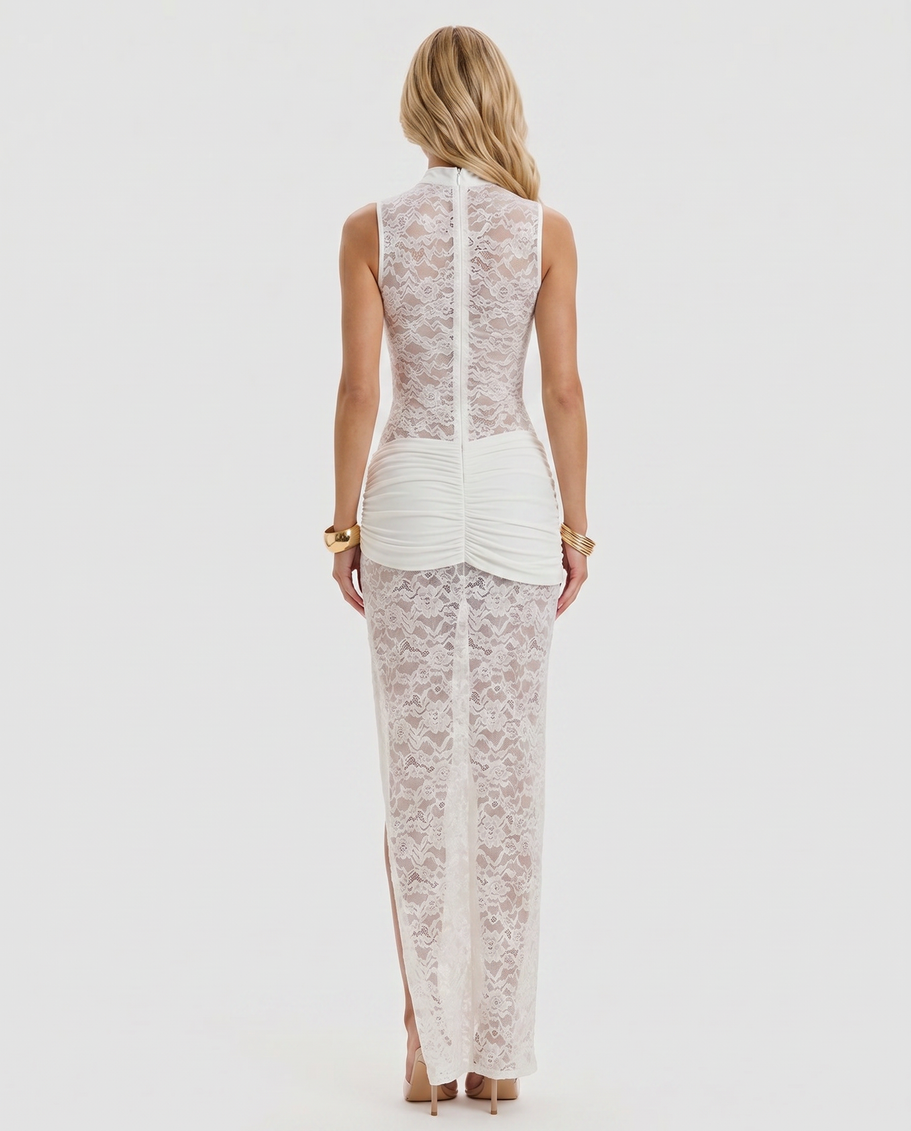 Iris Lace Maxi Dress - White