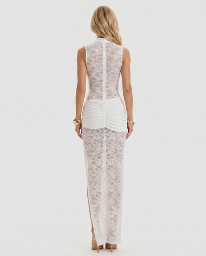 Iris Lace Maxi Dress - White
