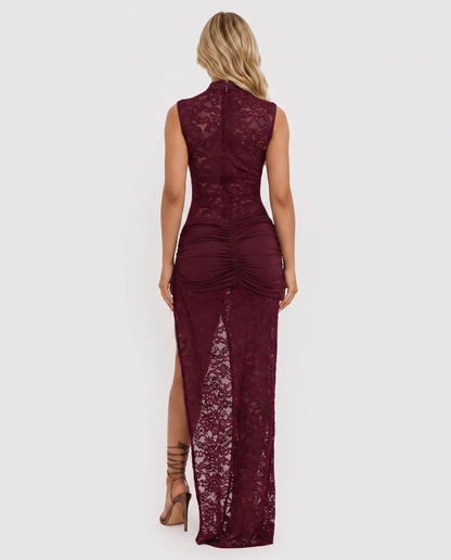 Iris Lace Maxi Dress - Wine