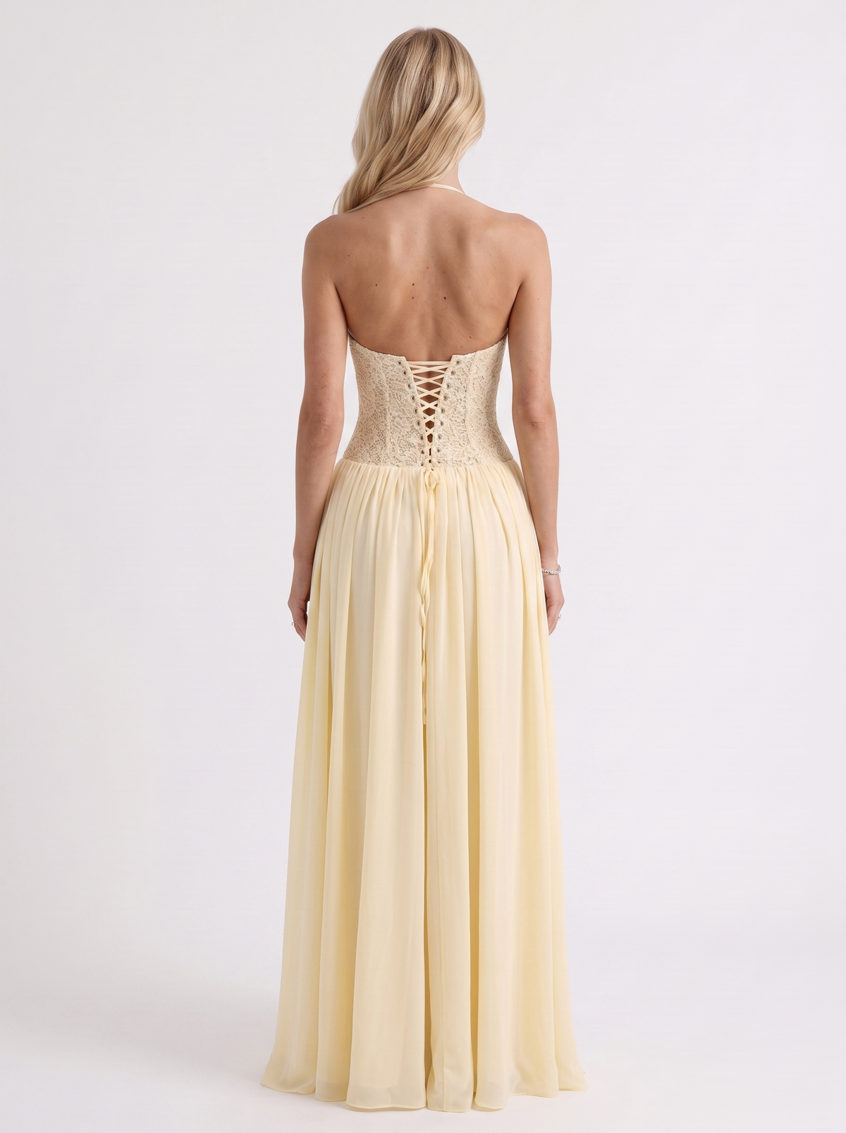 Isabella Lace Maxi Dress - Butter Yellow