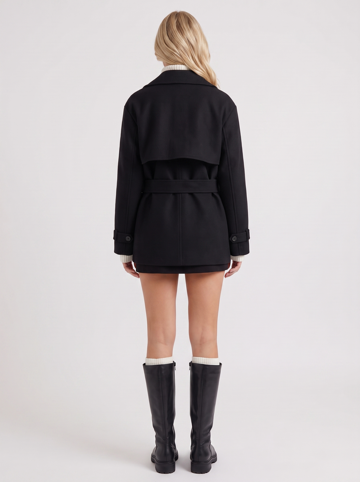 Isla Oversized Peacoat - Black