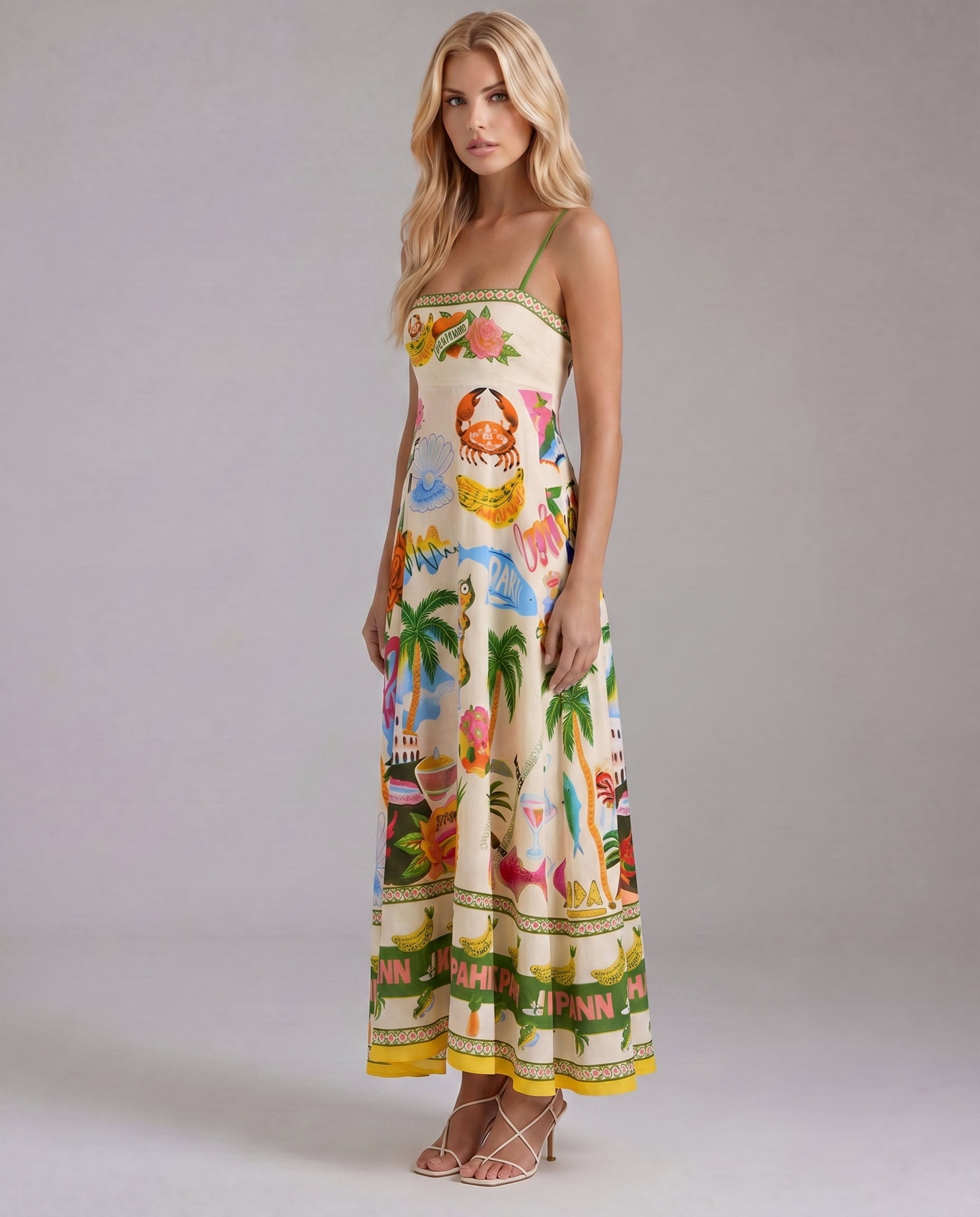 Isla Tropical Maxi Sundress - Multicolor