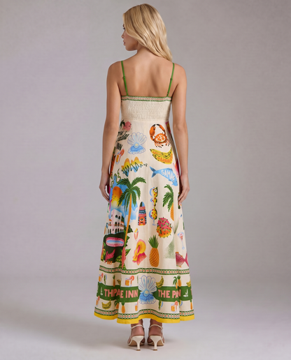 Isla Tropical Maxi Sundress - Multicolor