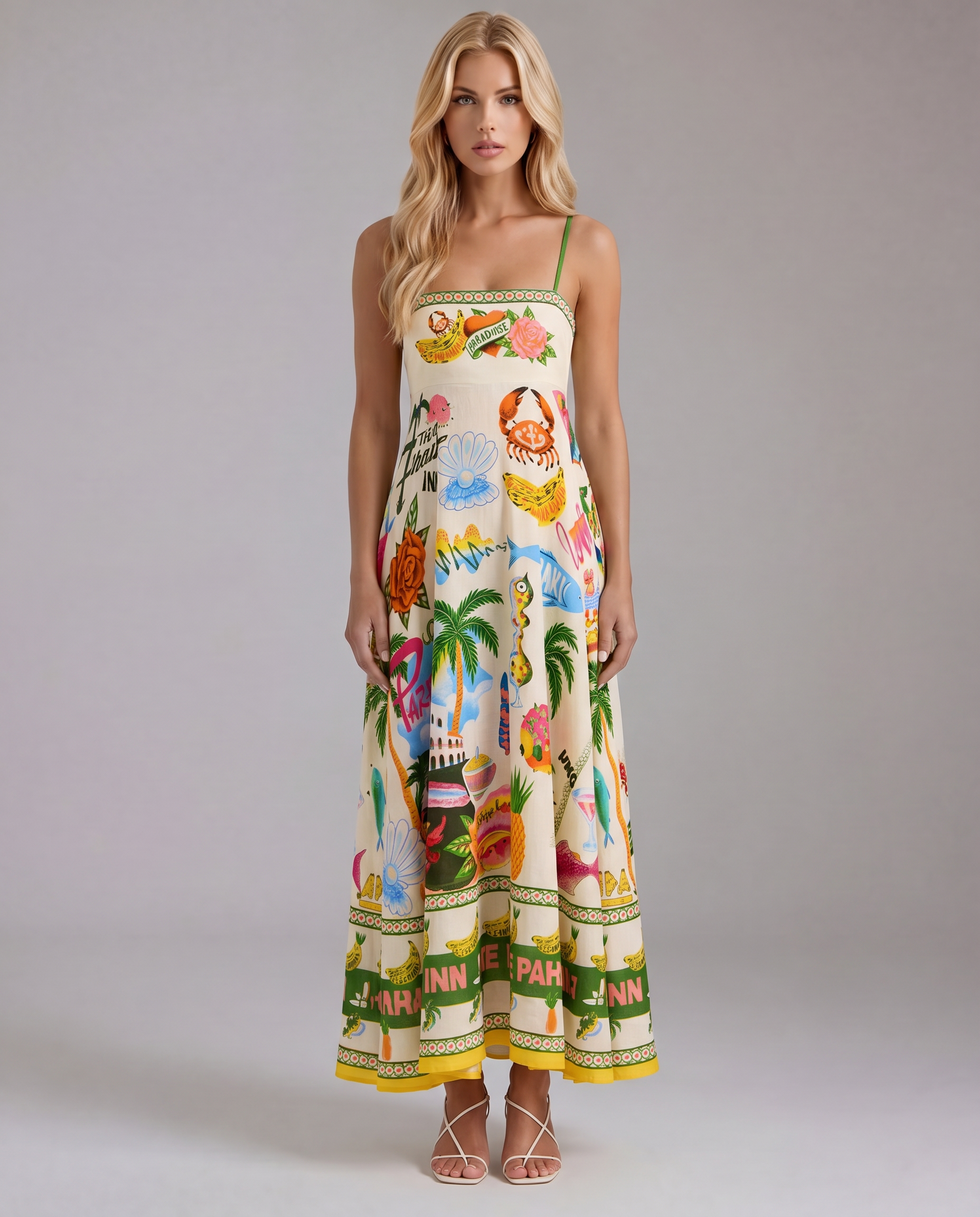 Isla Tropical Maxi Sundress - Multicolor
