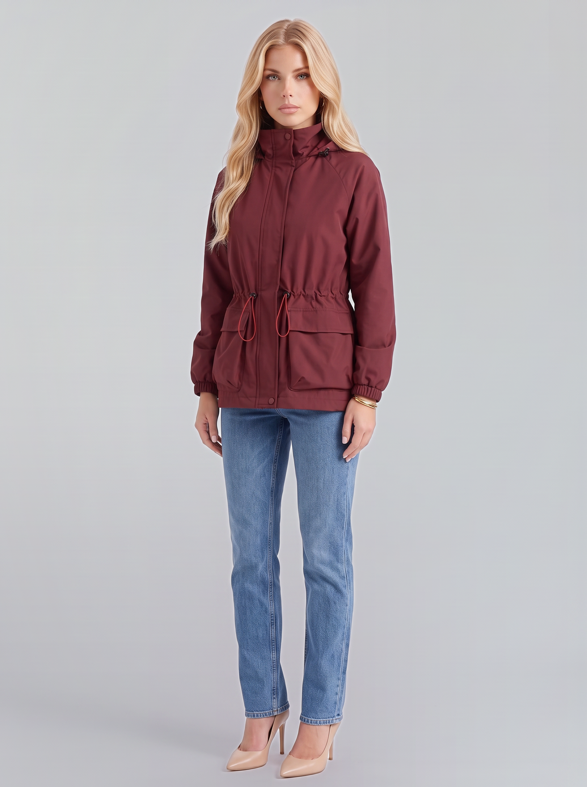 Isolde Utility Jacket - Wine Red