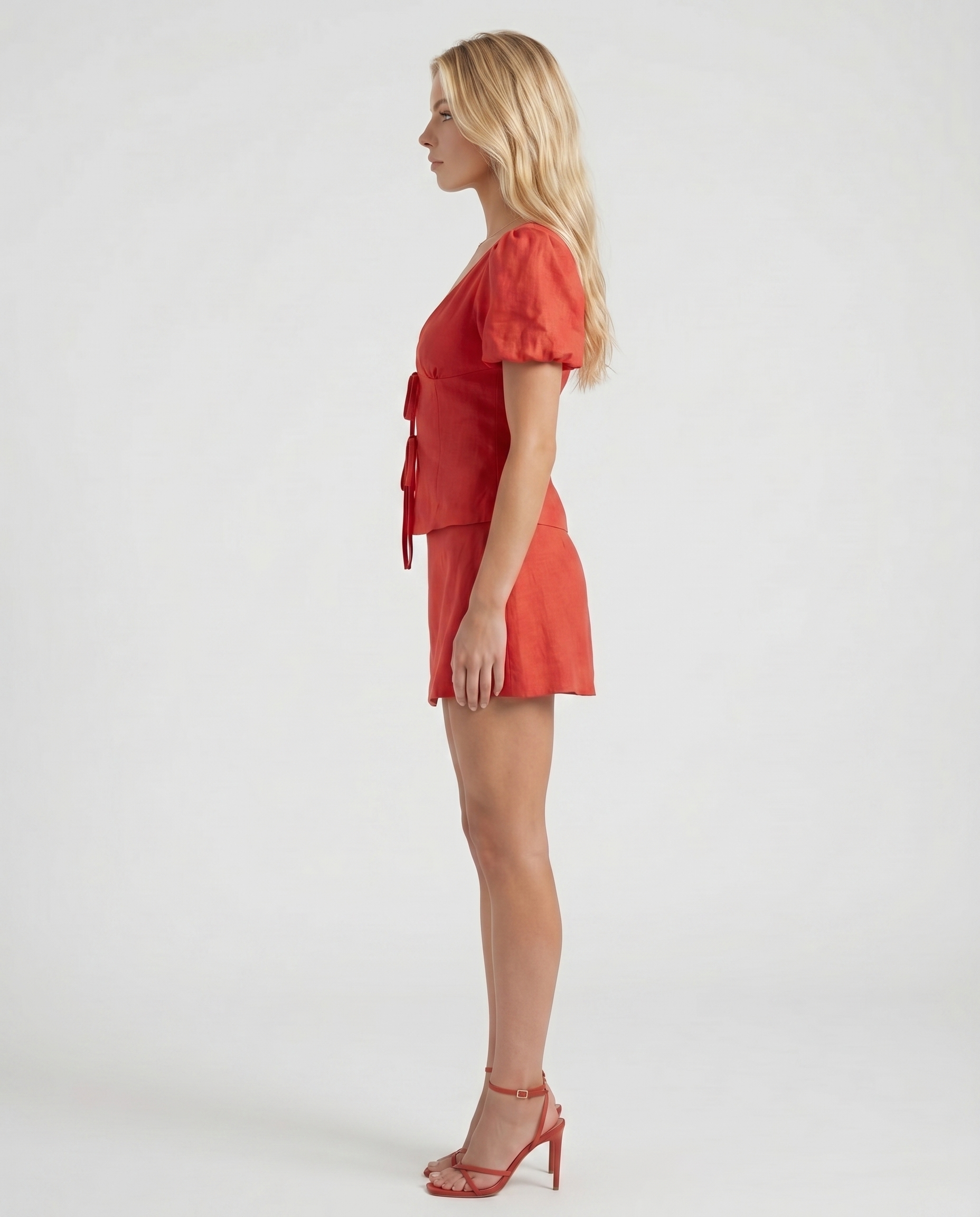 Jenna Blouse Set - Red