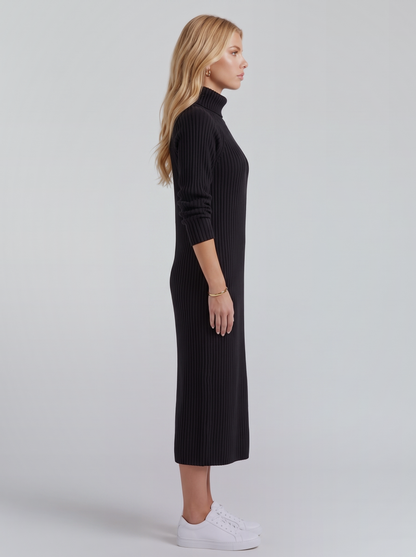 Kara Knit Midi Dress - Black