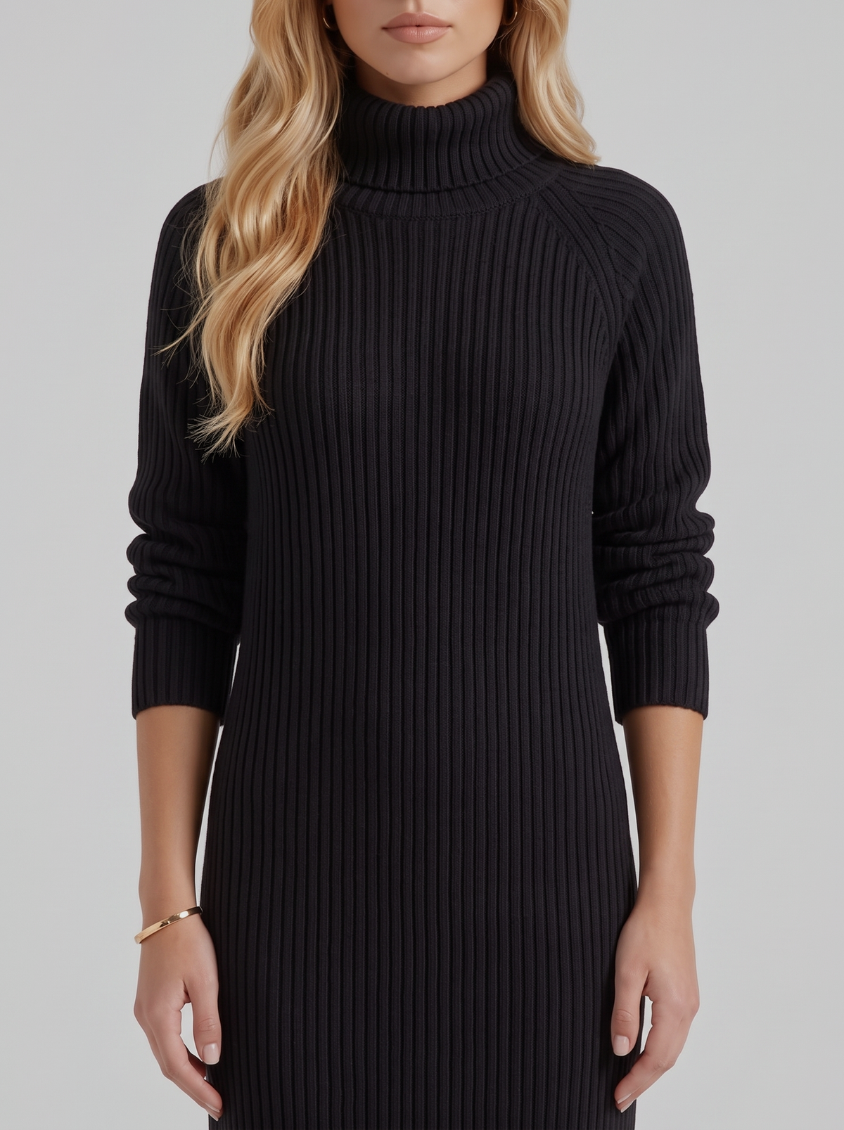Kara Knit Midi Dress - Black