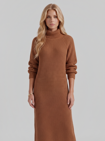 Kara Knit Midi Dress - Caramel