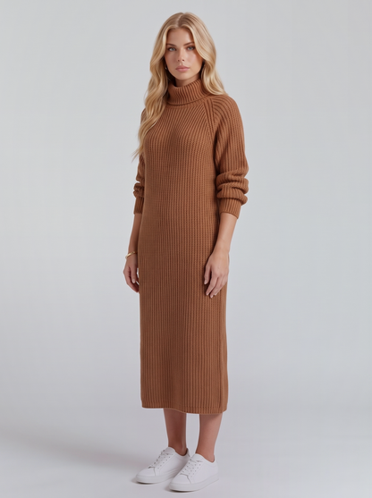 Kara Knit Midi Dress - Caramel