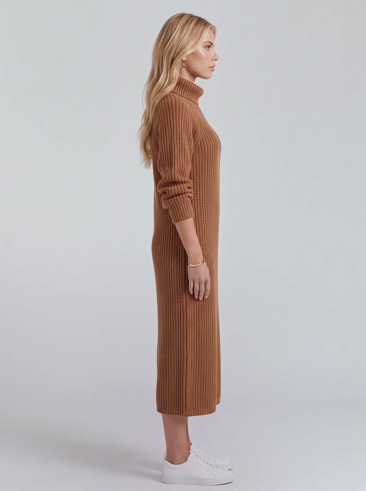 Kara Knit Midi Dress - Caramel