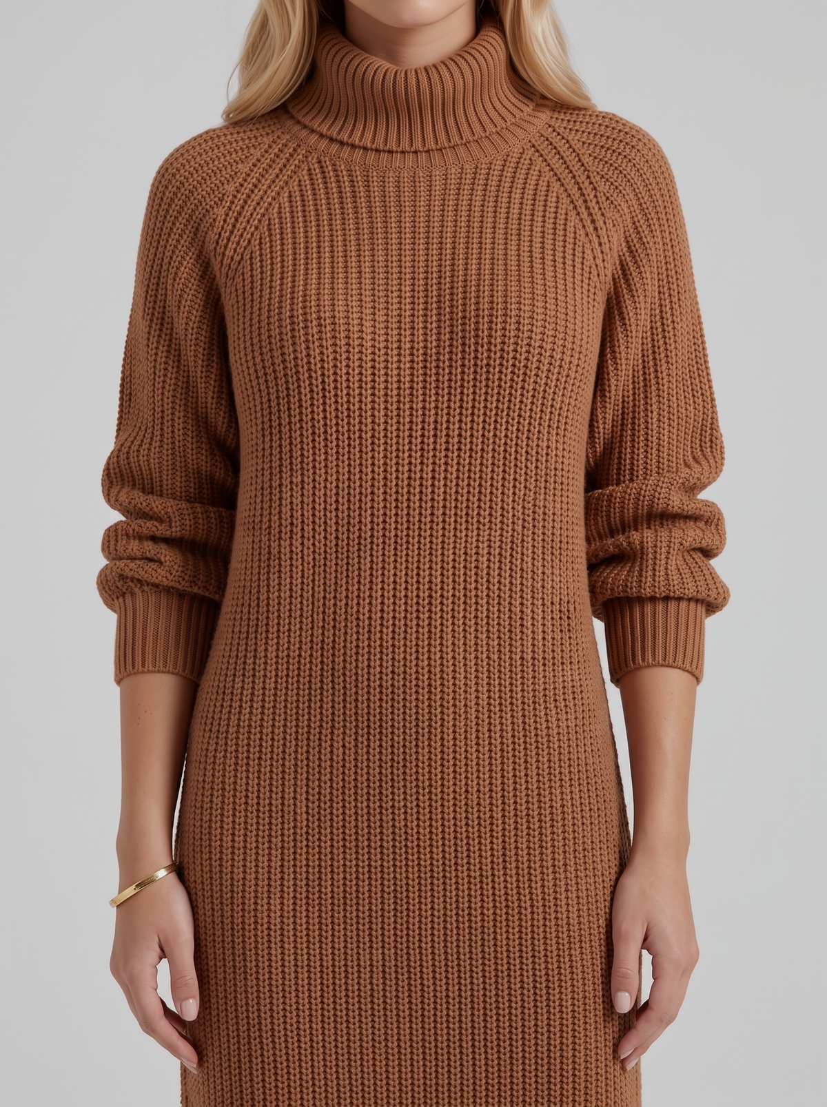 Kara Knit Midi Dress - Caramel